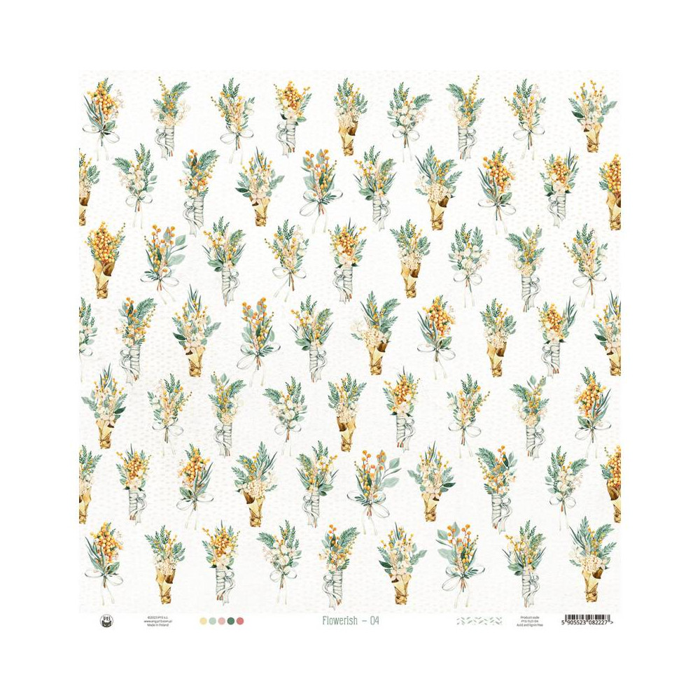 Scrapbooking paper 30,5 x 30,5 cm - Piątek Trzynastego - Flowerish 04