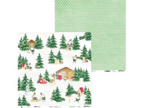 Papier do scrapbookingu 30,5 x 30,5 cm - Piątek Trzynastego - Santa's Workshop 03