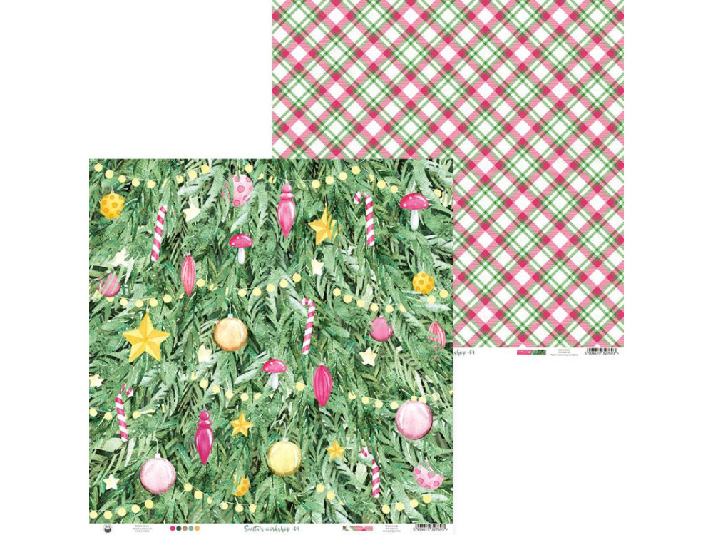 Scrapbooking paper 30,5 x 30,5 cm - Piątek Trzynastego - Santa's Workshop 04