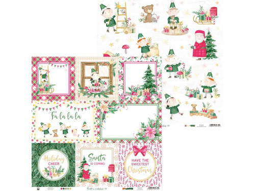 Papier do scrapbookingu 30,5 x 30,5 cm - Piątek Trzynastego - Santa's Workshop 05