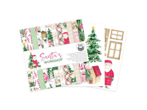Set of scrapbooking papers 15,3 x 15,3 cm - Piątek Trzynastego - Santa's Workshop