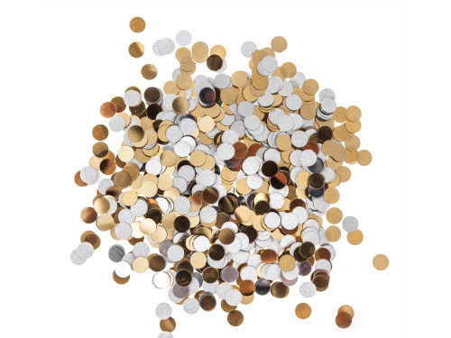 Decorative confetti Circles - DpCraft - silver and gold, 20 g