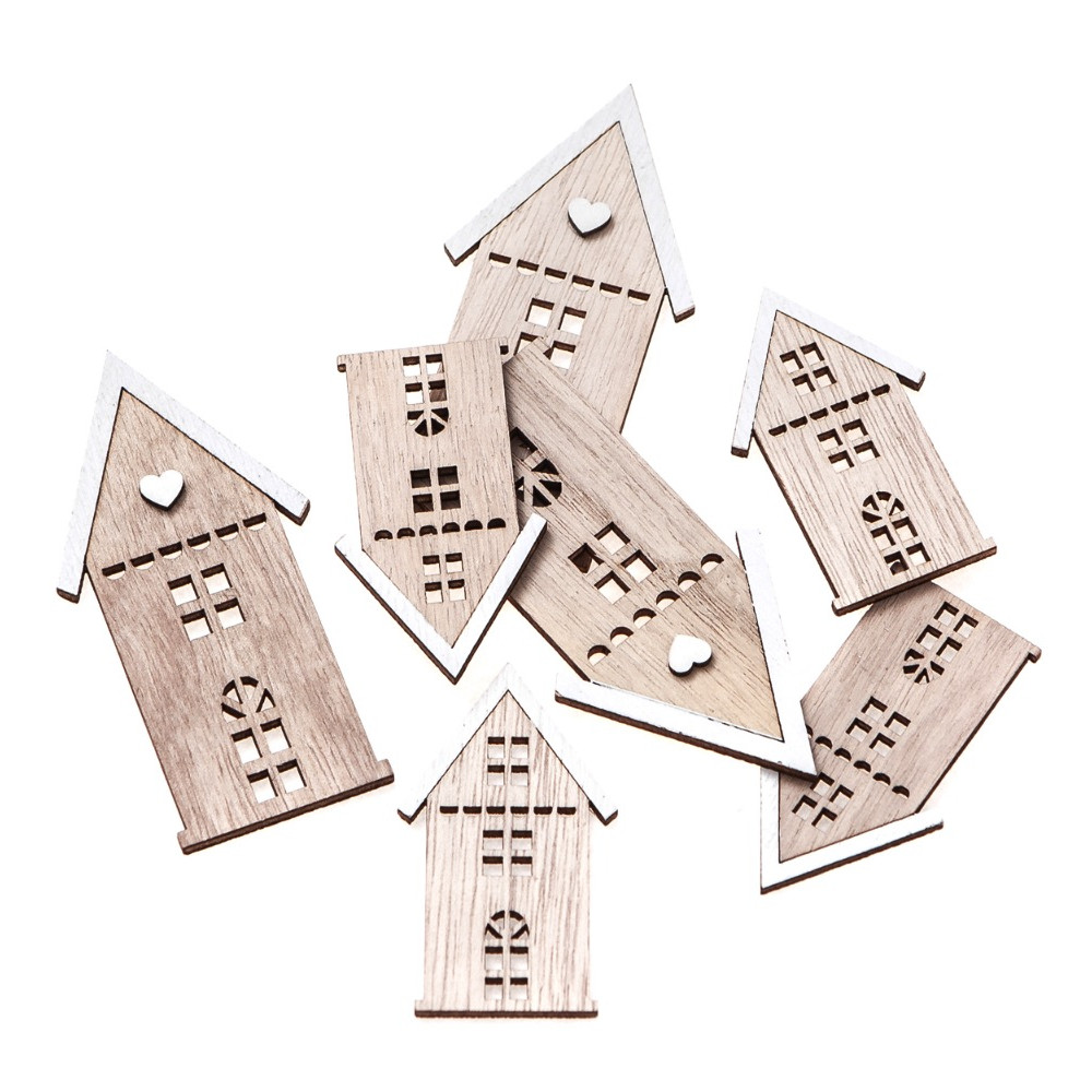 Wooden Houses - DpCraft - natural, 7 pcs.