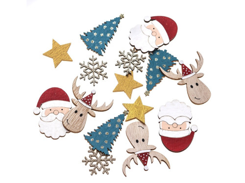 Wooden Christmas motifs - DpCraft - multicolor, 15 pcs.