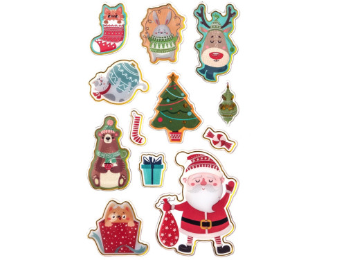 Epoxy 3D Stickers Christmas - DpCraft - 12 pcs.