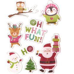 Gel Stickers Happy Christmas - DpCraft - 8 pcs.