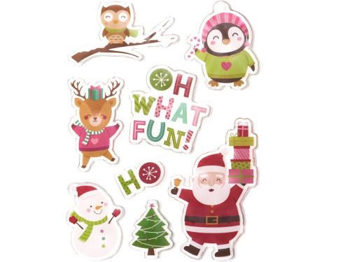 Gel Stickers Happy Christmas - DpCraft - 8 pcs.