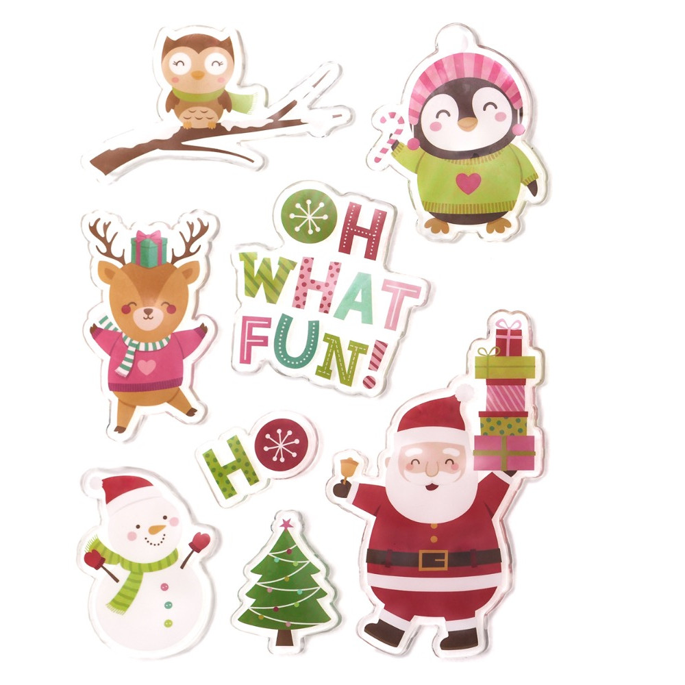 Gel Stickers Happy Christmas - DpCraft - 8 pcs.