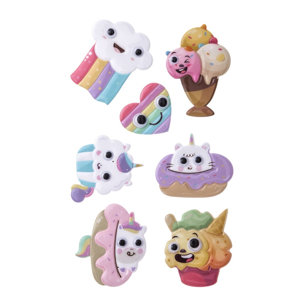 Puffy stickers Sweets - DpCraft - 7 pcs.
