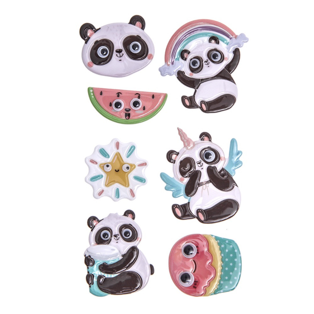 Puffy stickers Pandas - DpCraft - 7 pcs.