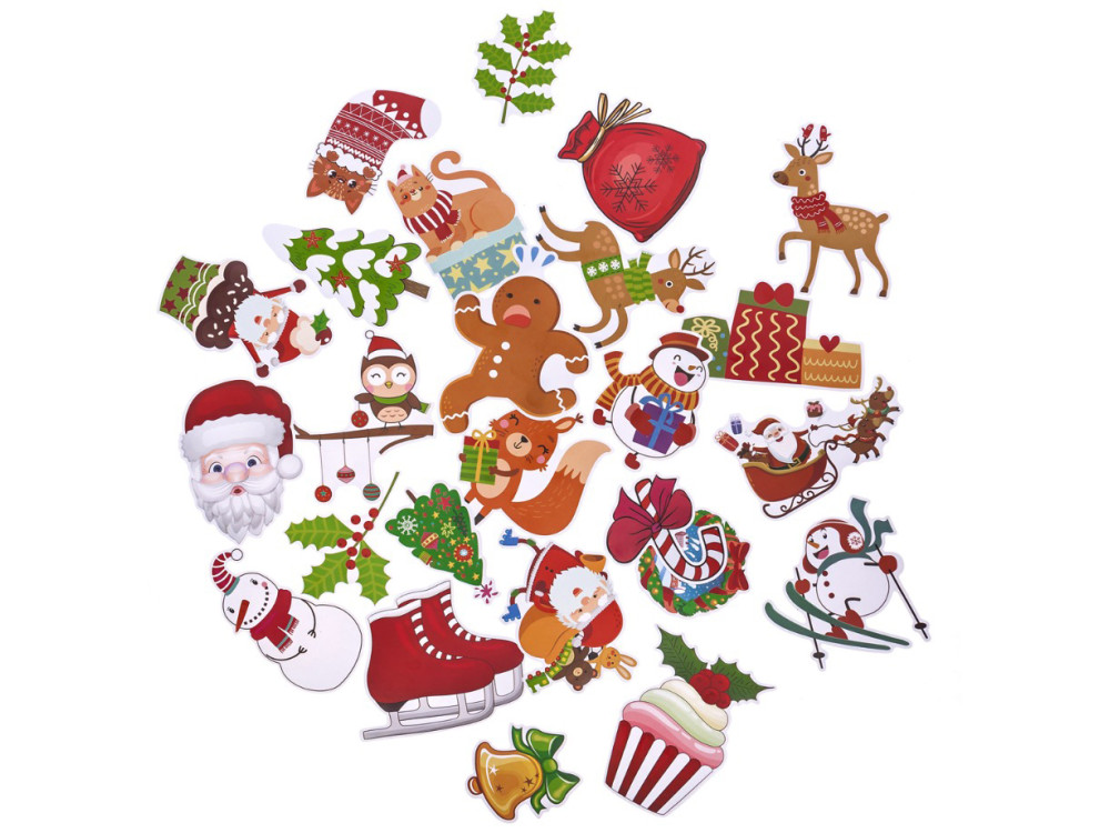 Vinyl stickers Happy Christmas - DpCraft - 25 pcs.