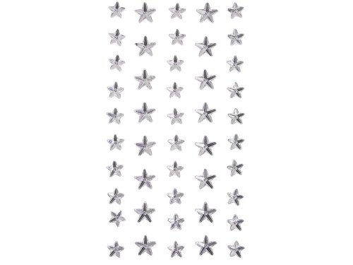 Self-adhesive crystals Stars - DpCraft - silver, 46 pcs.