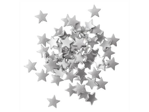 Stars beads - DpCraft - silver, 60 pcs.