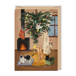 Greeting card 12 x 17 cm - Cudowianki - Christmas Cats