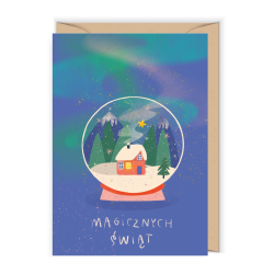 Kartka okolicznościowa 12 x 17 cm - Cudowianki - Magiczna Kula Śnieżna