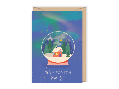 Greeting card 12 x 17 cm - Cudowianki - Magic Snowball