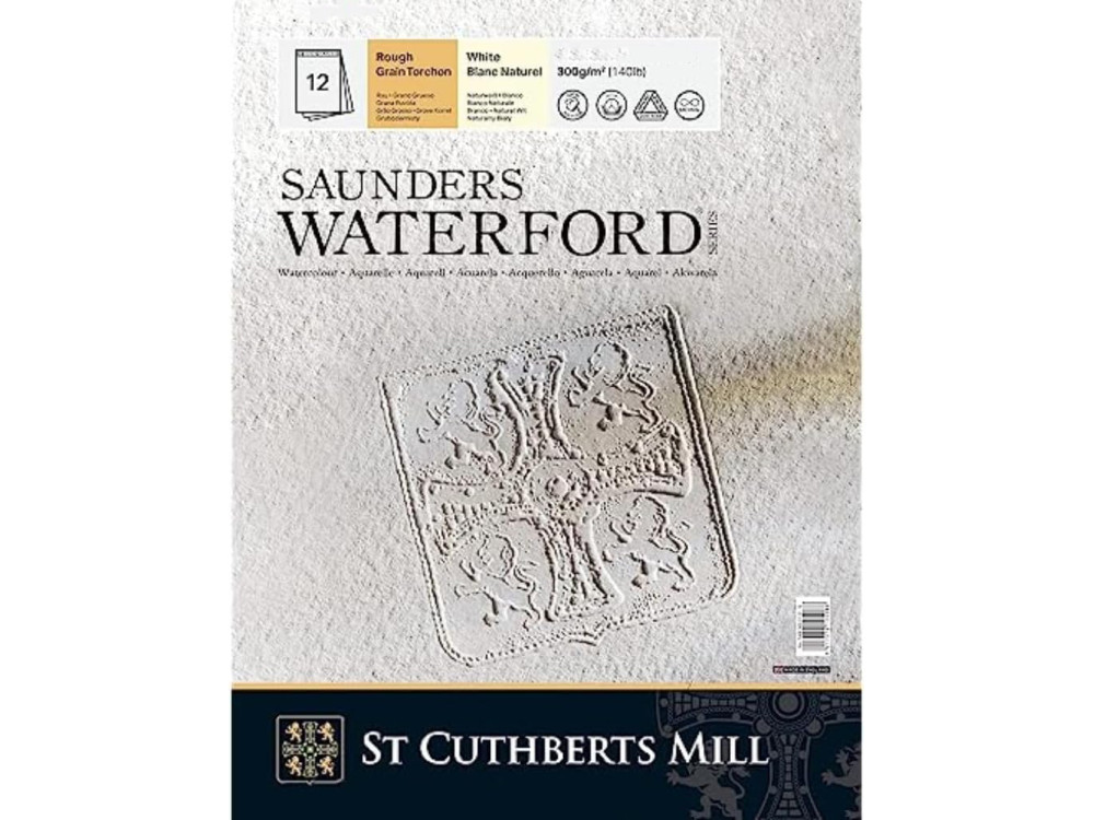 Saunders Waterford watercolor paper pad - rough, 23 x 31 cm, 300 g, 12 sheets