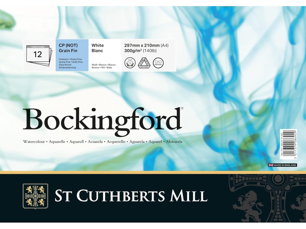 Blok do akwareli Bockingford - cold press, 21 x 29,7 cm, 300 g, 12 ark.