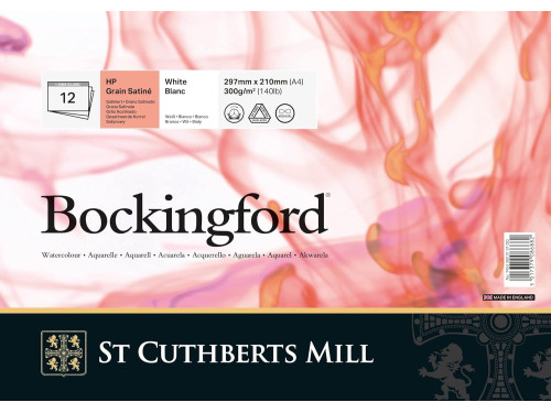 Bockingford Watercolor paper pad - hot press, 21 x 29,7 cm, 300 g, 12 sheets