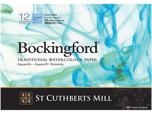 Bockingford Watercolor paper pad - cold press, 29,7 x 42 cm, 300 g, 12 sheets