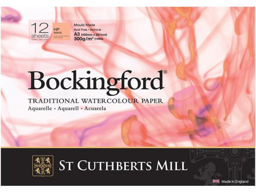 Bockingford Watercolor paper pad - hot press, 29,7 x 42 cm, 300 g, 12 sheets