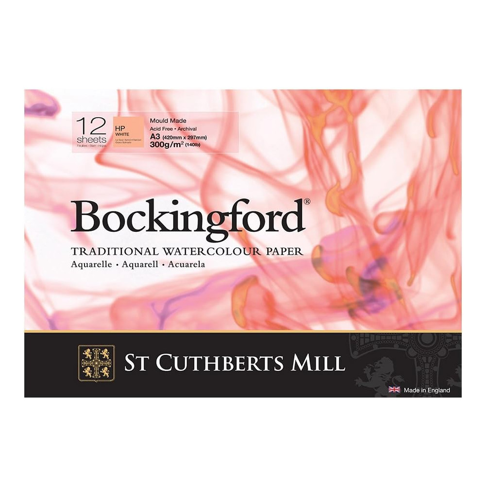 Bockingford Watercolor paper pad - hot press, 29,7 x 42 cm, 300 g, 12 sheets
