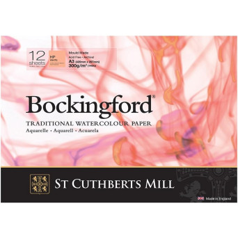 Bockingford Watercolor paper pad - hot press, 21 x 29,7 cm, 300 g, 12 sheets