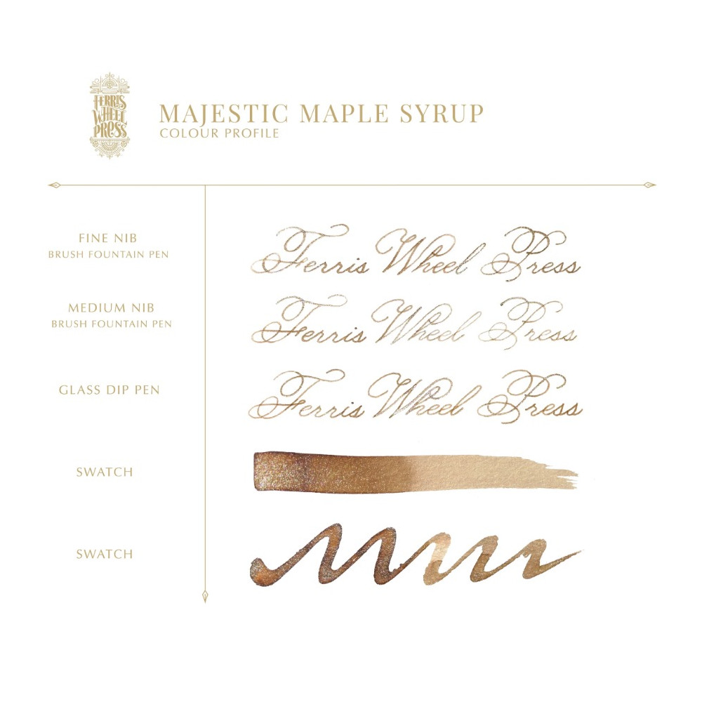 Calligraphy ink - Ferris Wheel Press - Majestic Maple Syrup, 38 ml