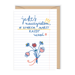 Kartka okolicznościowa 12 x 17 cm - Cudowianki - Nauczyciel Marzeń