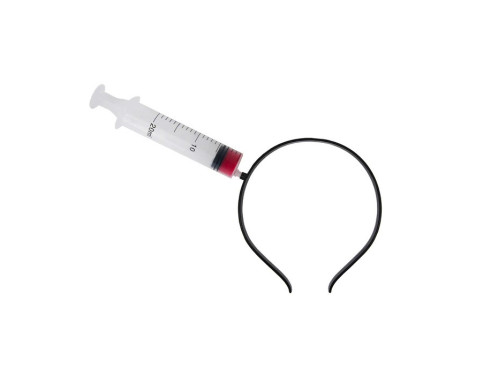 Spooky Halloween Syringe headband - black, 25 x 16 cm