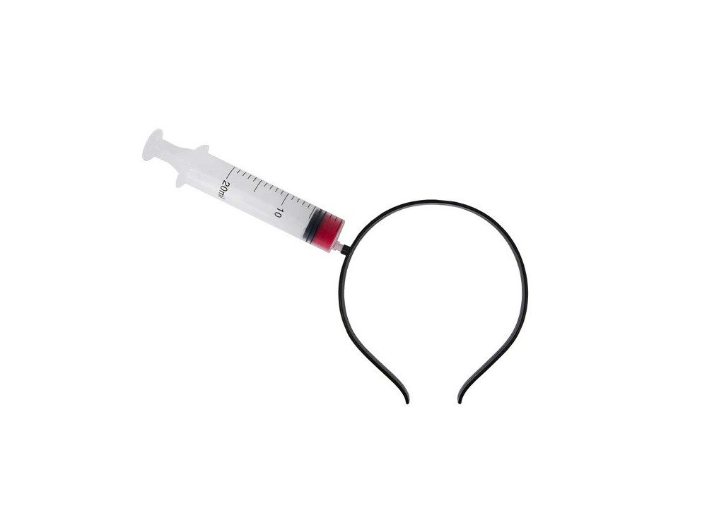 Spooky Halloween Syringe headband - black, 25 x 16 cm