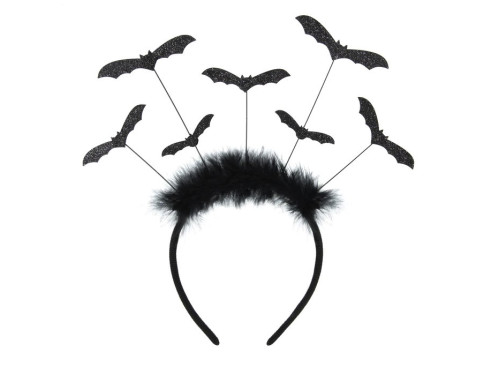 Spooky Halloween Bats headband - black, 26 x 27 cm