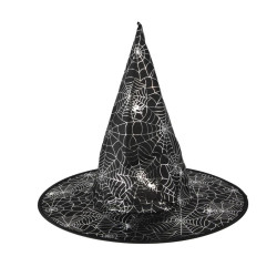 Witch hat with Spider Web print - black, 38 x 32 cm