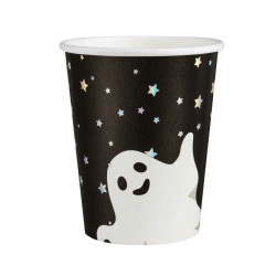 Paper Cups Halloween Ghost - 9 cm, 220 ml, 6 szt.