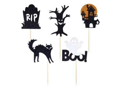 Cupcakes Halloween Boo! toppers - 5 pcs.