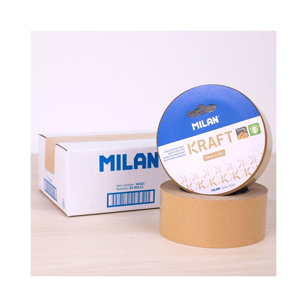 Pack paper tape - Milan - Kraft, 50 mm x 50 m