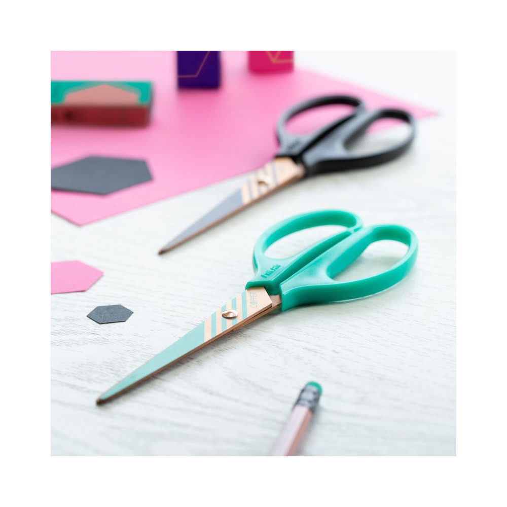 Ofiice Copper scissors - Milan - green, 17 cm