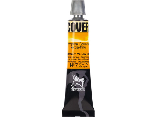 Farba Tempera Cover - Renesans - 07, żółta kadmowa ciemna, 20 ml