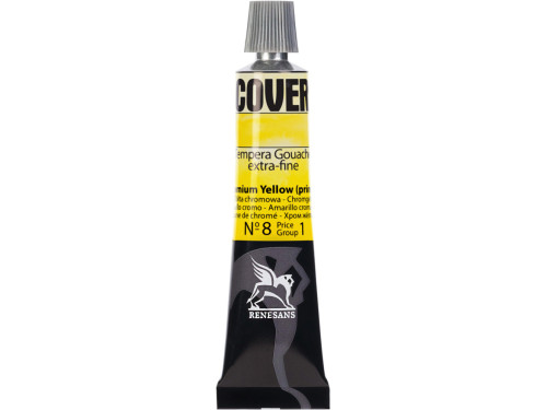 Tempera Gouache Cover - Renesans - 08, Chromium Yellow, 20 ml