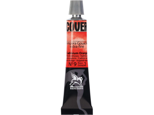 Tempera Gouache Cover - Renesans - 09, Cadmium Orange, 20 ml