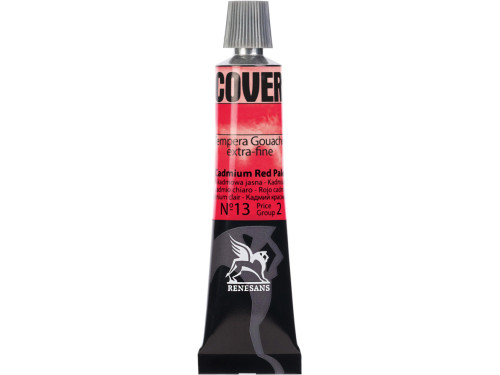 Tempera Gouache Cover - Renesans - 13, Cadmium Red Pale, 20 ml