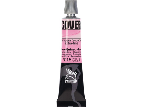 Tempera Gouache Cover - Renesans - 16, Rose Quinacridone, 20 ml