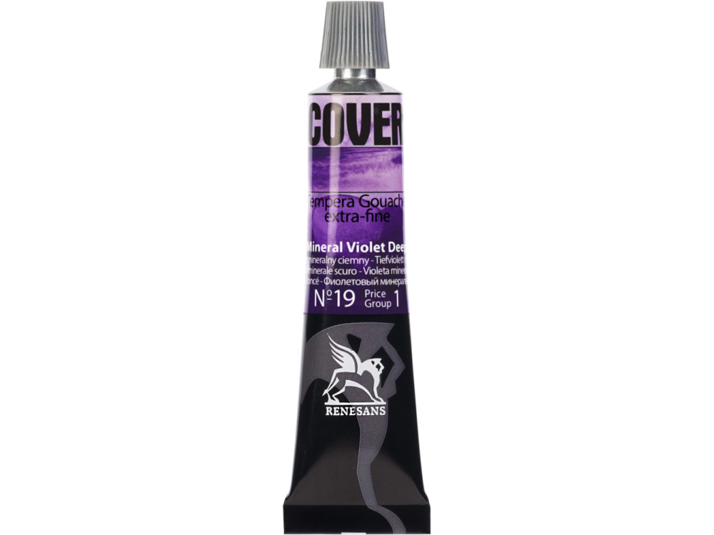 Farba Tempera Cover - Renesans - 19, fiolet mineralny ciemny, 20 ml
