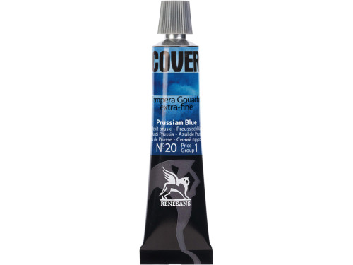 Tempera Gouache Cover - Renesans - 20, Prussian Blue, 20 ml