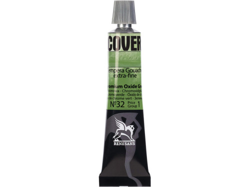 Tempera Gouache Cover - Renesans - 32, Chromium Oxide Green, 20 ml