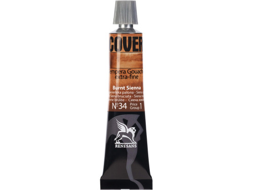 Farba Tempera Cover - Renesans - 34, ziemia sieneńska palona, 20 ml