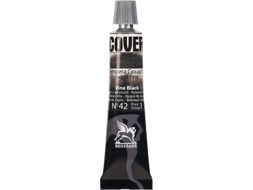 Tempera Gouache Cover - Renesans - 42, Vine Black, 20 ml