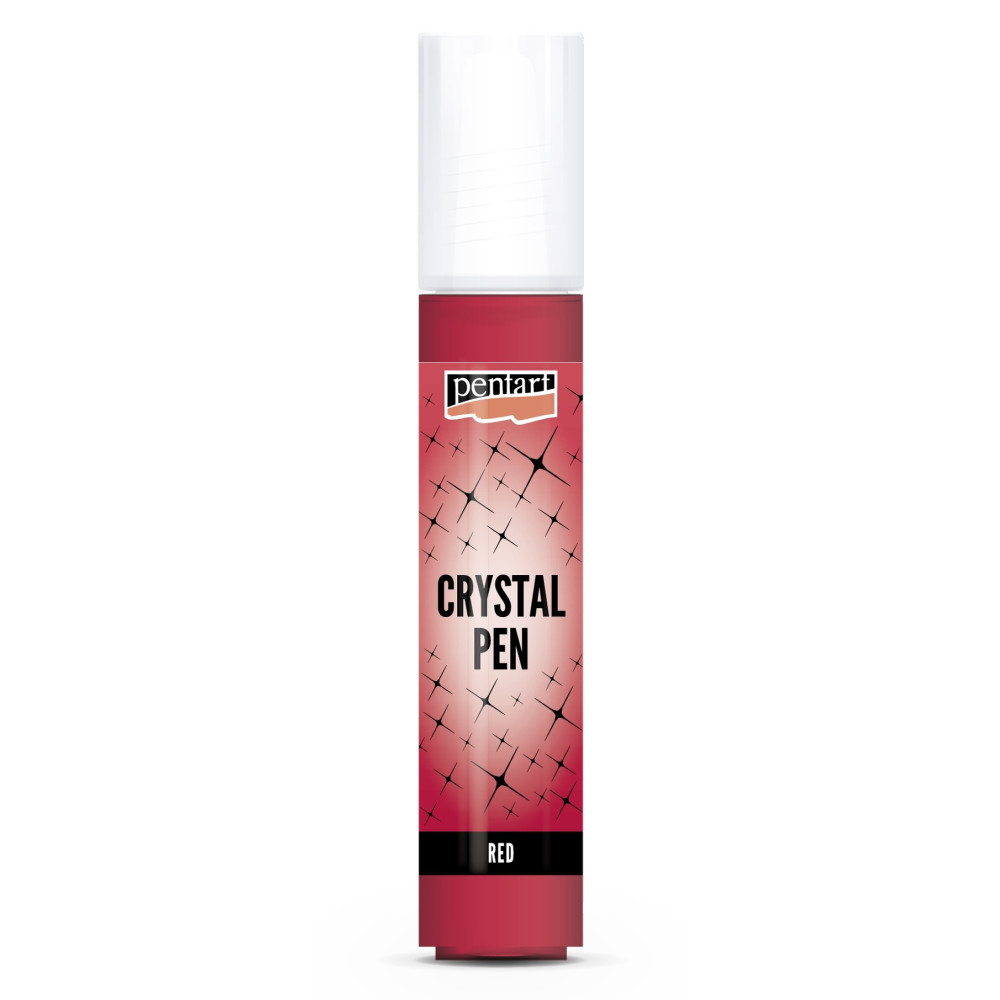 Pasta strukturalna Crystal w pisaku - Pentart - czerwona, 30 ml