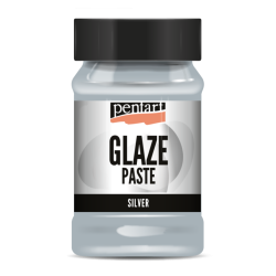 Glaze Paste - Pentart - pearl silver, 100 ml