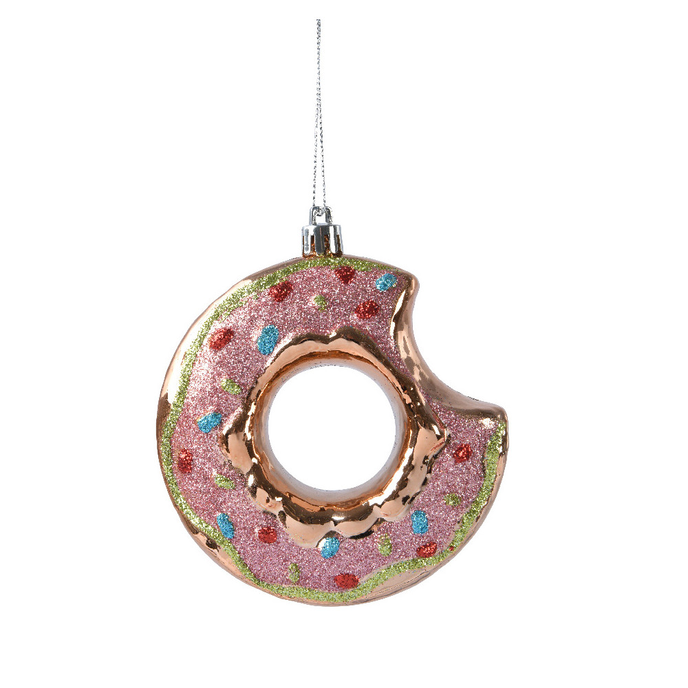 Shatterproof pendant Donut - pink, 10,2 x 10,8 cm